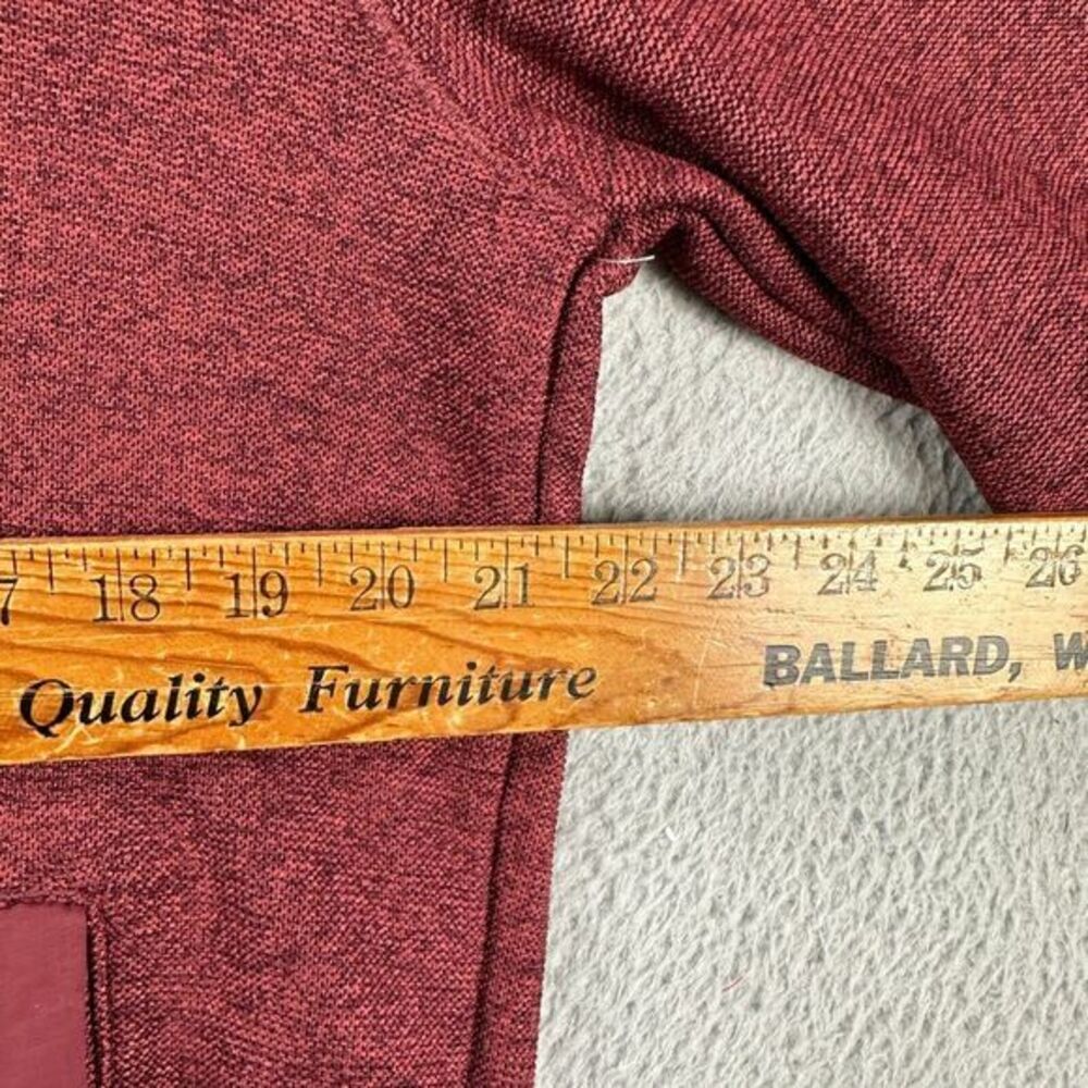 Eddie Bauer Sweater Mens Small Maroon Knit Fleece‎ Snap Pullover Classic Fit NEW - Picture 11 of 13